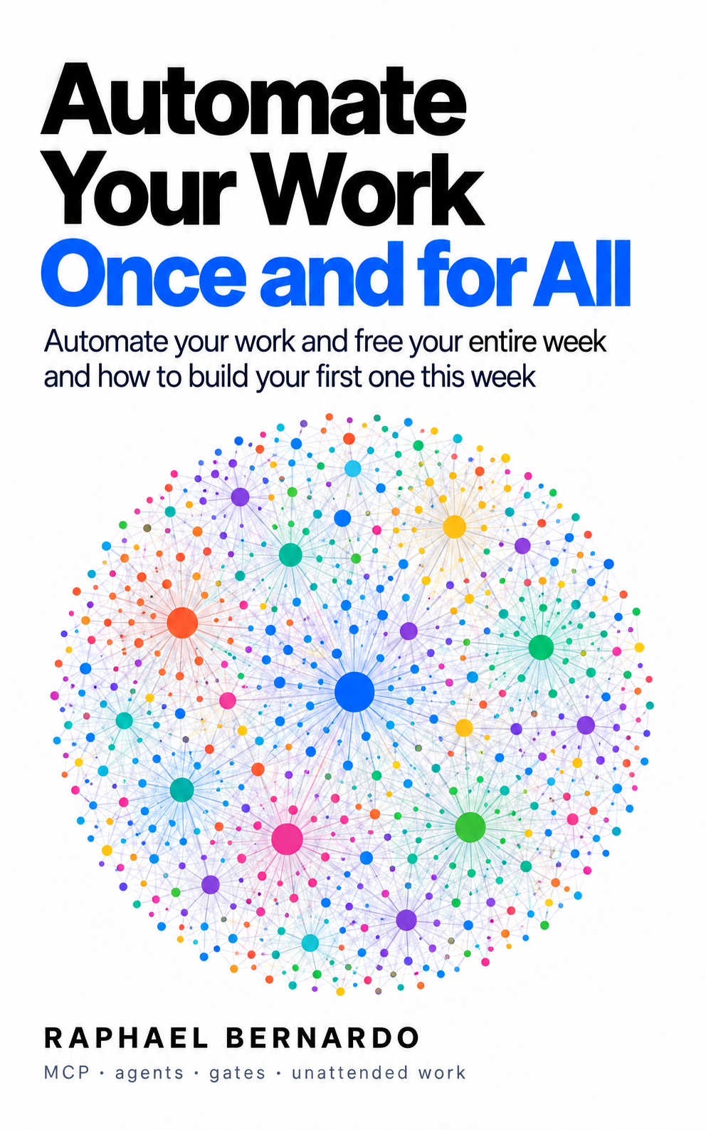 White book cover with a colorful network graph
